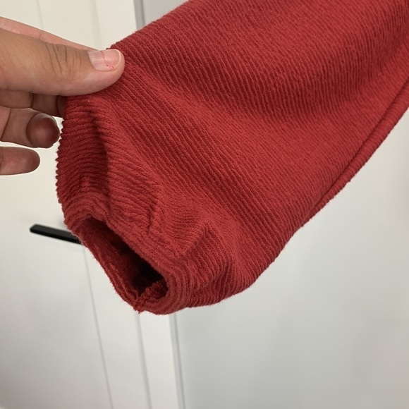 Madewell Texture & Thread Button Wrap Top- Burnt Orange - Picture 5 of 11